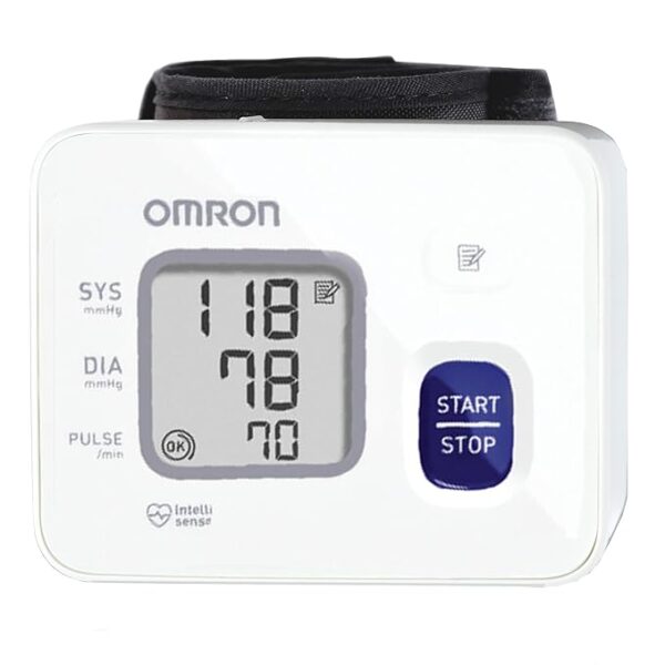 HEM 6161 2 Omron HEM 6161 Fully Automatic Wrist Blood Pressure Monitor with Intellisense Technology, Cuff Wrapping Guide and Irregular Heartbeat Detection for Most Accurate Measurement (White)