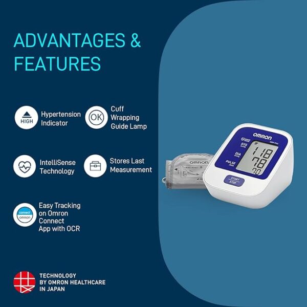 HEM 7124 2 Omron HEM 7124 Fully Automatic Digital Blood Pressure Monitor Medium Cuff (22-32 cm)