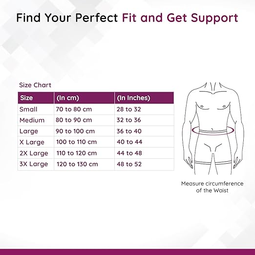 Size chart Flamingo Abdominal Belt