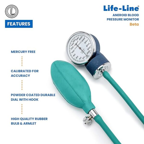 Beta Dial 2 LIFE LINE Beta Aneroid Dial Type Sphygmomanometer offers accurate measurements and superior build quality.