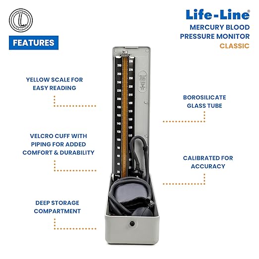 LL Classic 2 Life-Line Classic Mercurial Blood Pressure Monitor | Mercury Sphygmomanometer BPMB025