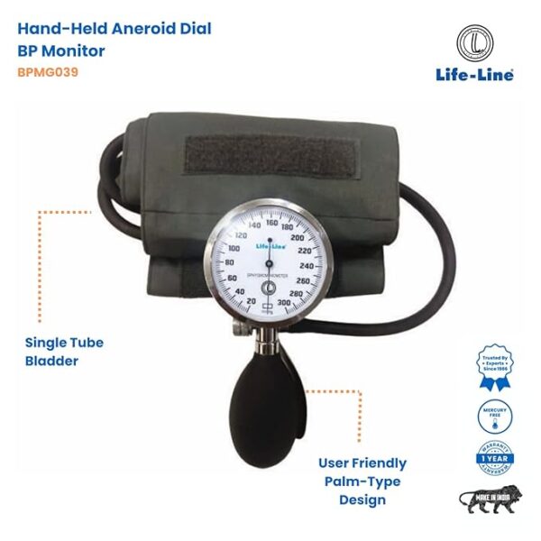 Life-Line Hand-Held palm 2 Life-Line Hand-Held Aneroid Blood Pressure Apparatus (Palm Type)