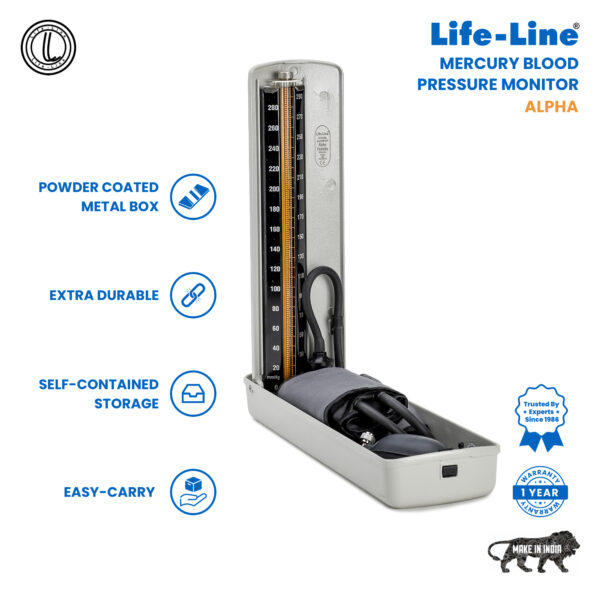 Life-Line Alpha Mercury Blood Pressure Monitor  | Sphygmomanometer Mercury BPMB027