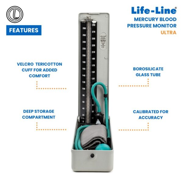 Mercury-BP-Ultra 2 Life-Line Ultra Mercury Blood Pressure Monitor | Sphygmomanometer Mercury BPMB026