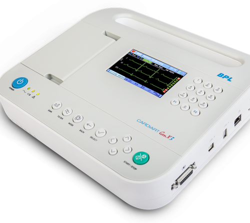 Genx-3-left-side-view- BPL Cardiart 3-channel ECG Machine GenX3
