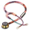 1 LIFE LINE 'GALAXY PRO II' Stethoscope (Rainbow Finish) | Dual Side Diaphragm Chest Piece for Adult and Pediatric | Suitable for Doctors and Students