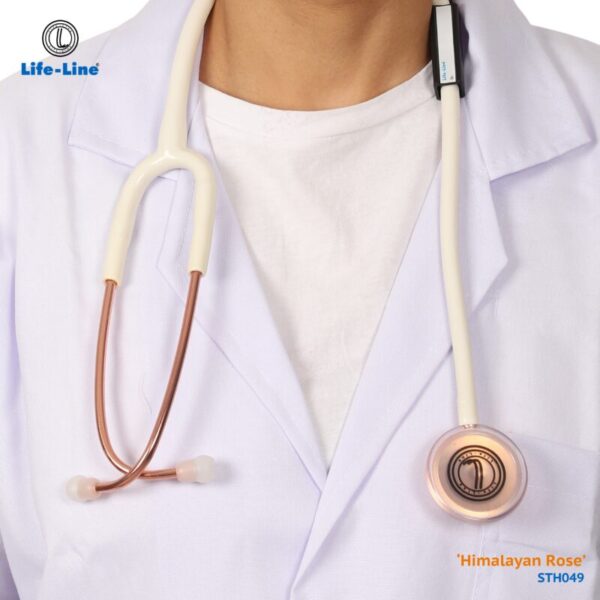 Add a heading - 8 LIFE LINE 'HIMALAYAN ROSE' Stethoscope (White and Rose Gold)| Single Diaphragm Chest Piece for Adults | Suitable for Doctors and Students