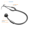 LIFE LINE 'MIDNIGHT CARBON II' Stethoscope (Black Titanium Finish) | Dual Side Diaphragm Chest Piece for Adult and Pediatric | Suitable for Doctors and Students