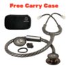 LIFE LINE 'MIDNIGHT CARBON II' Stethoscope (Black Titanium Finish) | Dual Side Diaphragm Chest Piece for Adult and Pediatric | Suitable for Doctors and Students