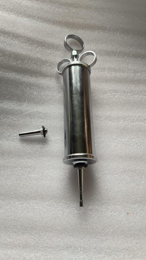 SS Syringe 1 Mathra / Thaila / ANUVASAN Vasti Yanthram / Glycerine Syringe - Stainless Steel - 100 ML For Panchkarma