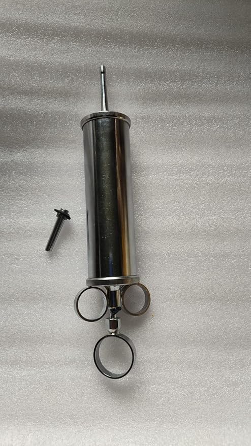 SS Syringe 2 Mathra / Thaila / ANUVASAN Vasti Yanthram / Glycerine Syringe - Stainless Steel - 100 ML For Panchkarma
