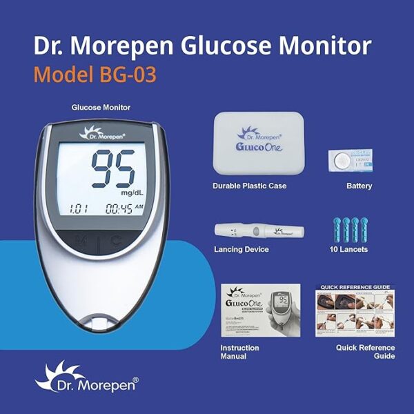 BG-03 with 25 strips-3 Dr. Morepen GlucoOne Blood Glucose Monitor with 25 Strips (Model-BG 03 )