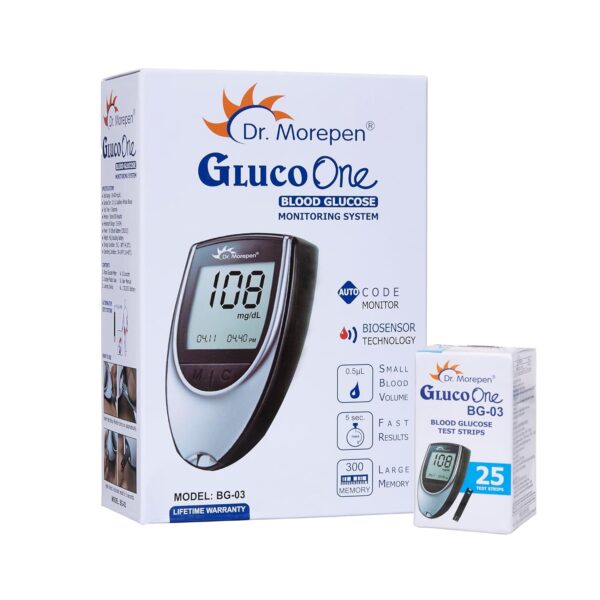 BG-03 with 25 strips Dr. Morepen GlucoOne Blood Glucose Monitor with 25 Strips (Model-BG 03 )