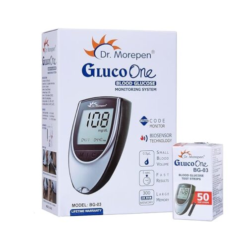 Dr. Morepen BG-03 Gluco One Glucometer Combo, 50 Strips Dr. Morepen GlucoOne Blood Glucose Monitor with 50 Strips (Model-BG 03 )