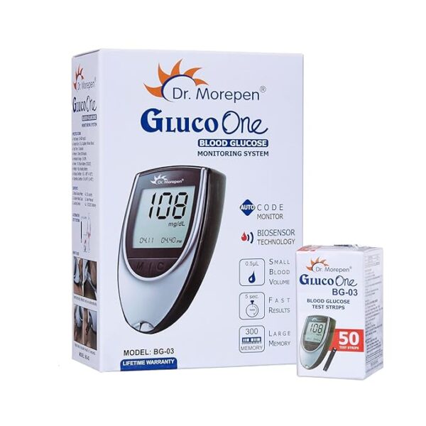 Dr. Morepen BG-03 Gluco One Glucometer Combo, 50 Strips Dr. Morepen GlucoOne Blood Glucose Monitor with 50 Strips (Model-BG 03 )