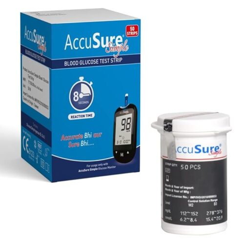 Simple Test Strips-50T AccuSure Simple Blood Glucose Test Strip - 50 Strips