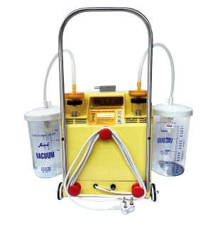 EUROVAC ADVANCE-Back Anand Portable Suction- Oil Free Diaphagm Pump and electronic cut off sensor, SS Handle & 1 more sensor and Tubing (Model- EUROVAC ADVANCE)