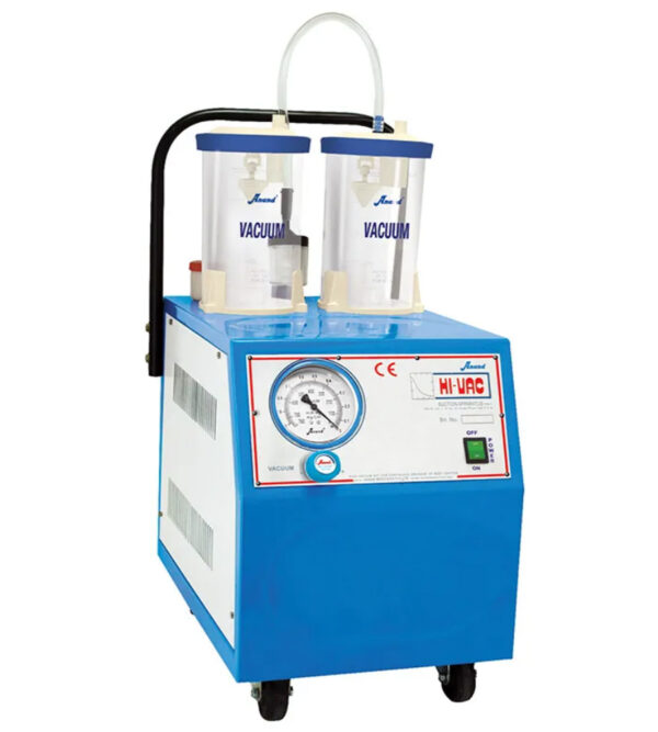 Hi-Vac SS, MS Anand High Vacuum Suction Unit (50 ltrs/min) with cooling mechanism - Rotary Pump with 2 x 2 ltr PC Jars (Model- HI-VAC MS)