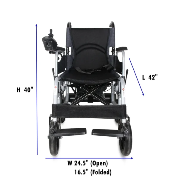 POWERWHEELCHAIR-Pic1-SizeRef Hero MHL 1007 (LFP) Electric Wheelchair with Metal rim rear wheels - Lithium battery