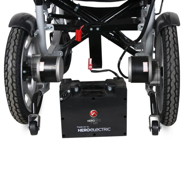 POWERWHEELCHAIR-Pic12 Hero MHL 1007 (LFP) Electric Wheelchair with Metal rim rear wheels - Lithium battery