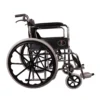 1 MHL 1002 AX - PU Manual Chrome Wheelchair with Attendant Brakes & Foam Upholstery