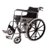 2 MHL 1002 AX - PU Manual Chrome Wheelchair with Attendant Brakes & Foam Upholstery