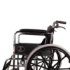 3 MHL 1002 AX - PU Manual Chrome Wheelchair with Attendant Brakes & Foam Upholstery