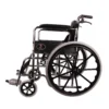 4 MHL 1002 AX - PU Manual Chrome Wheelchair with Attendant Brakes & Foam Upholstery