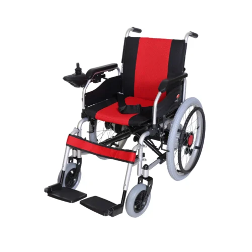 MHL1007-S-2copy Hero MHL 1007-S (LFP) Foldable Electric Wheelchair with Spoke Wheels and wide tyres (Lithium Battery)
