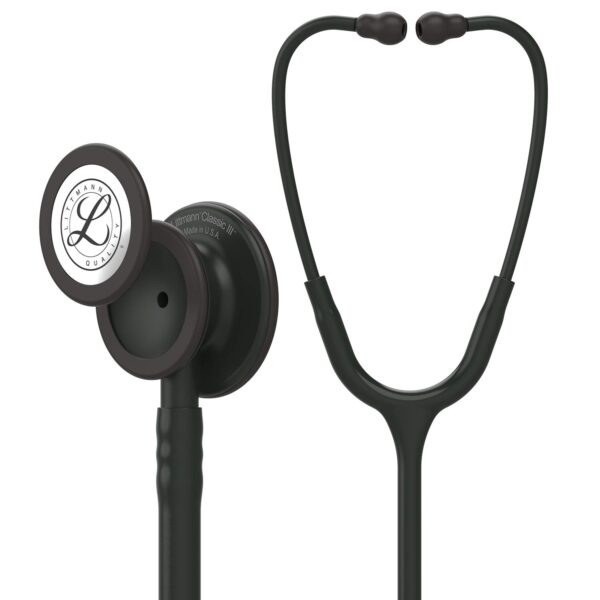5803-1 3M Littmann Classic III Stethoscope Black Edition Chestpiece, Black Tube Model - 5803