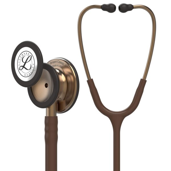 5809-1 3M Littmann Classic III Monitoring Stethoscope, Copper-Finish Chestpiece, Chocolate Tube, 27 inch, 5809